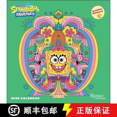 【3-4周达】SpongeBob SquarePants 2026 Wall Calendar (Includes Stickers) [9780789348562]