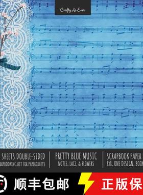 【3-4周达】Pretty Blue Music Scrapbook Paper Pad 8x8 Decorative Scrapbooking Kit for Cardmaking Gifts... [9781636571690]