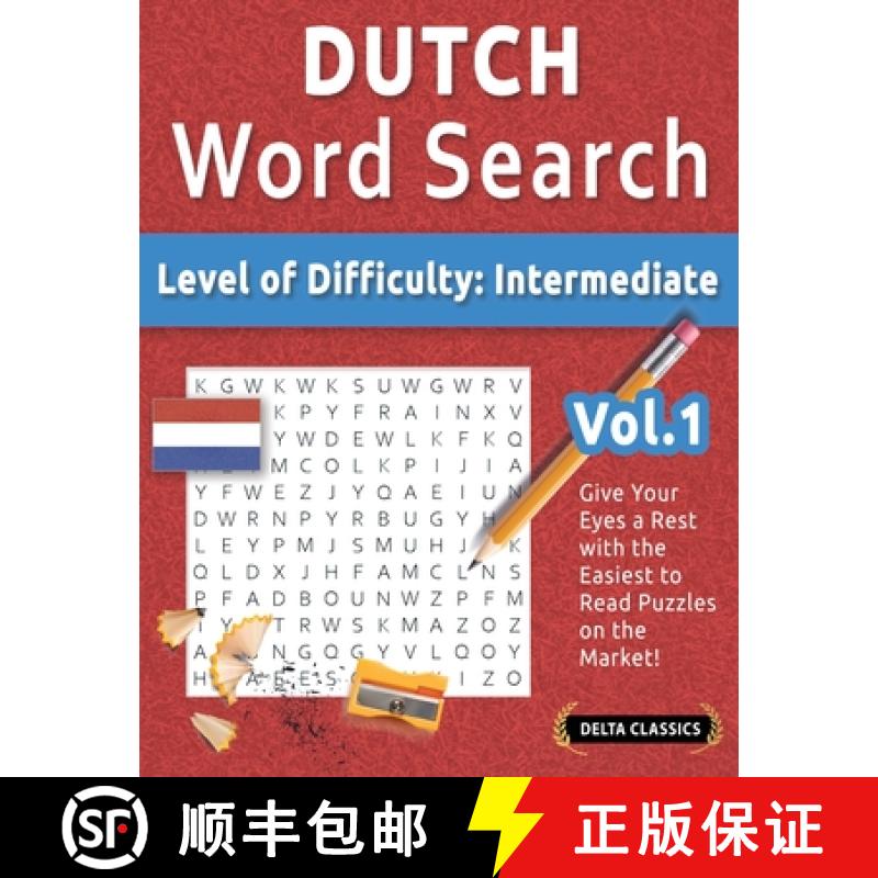 预订 Dutch Word Search - Level of Difficulty: Medium - Vol.1 - Delta Classics - Give Your Eyes a Rest... [9798349030178]