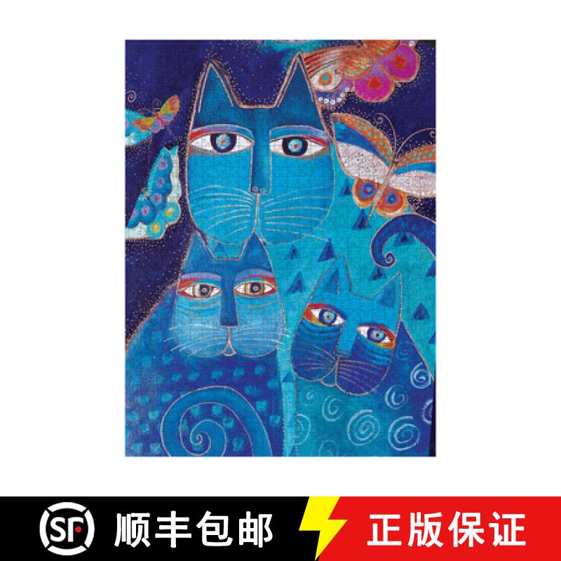 【3-4周达】Blue Cats & Butterflies 500 Piece Jigsaw Puzzle, Laurel Burch Collection by Paperblanks (F... [9781439799475]
