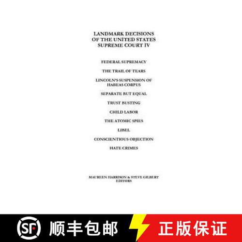 【3-4周达】Landmark Decisions of the United States Supreme Court IV [9780962801471]