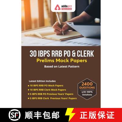 【3-4周达】30 IBPS RRB PO & Clerk Prelims Mock Papers Practice Book English Medium [9789388964692]