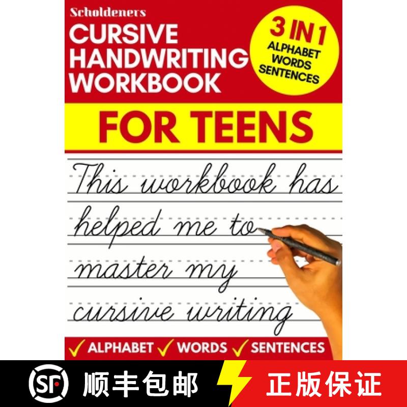 【3-4周达】Cursive handwriting workbook for teens: cursive writing practice workbook for teens, tween... [9781913357498]