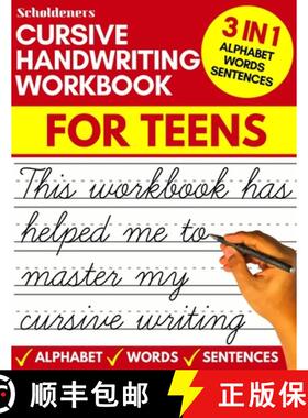 【3-4周达】Cursive handwriting workbook for teens: cursive writing practice workbook for teens, tween... [9781913357498]