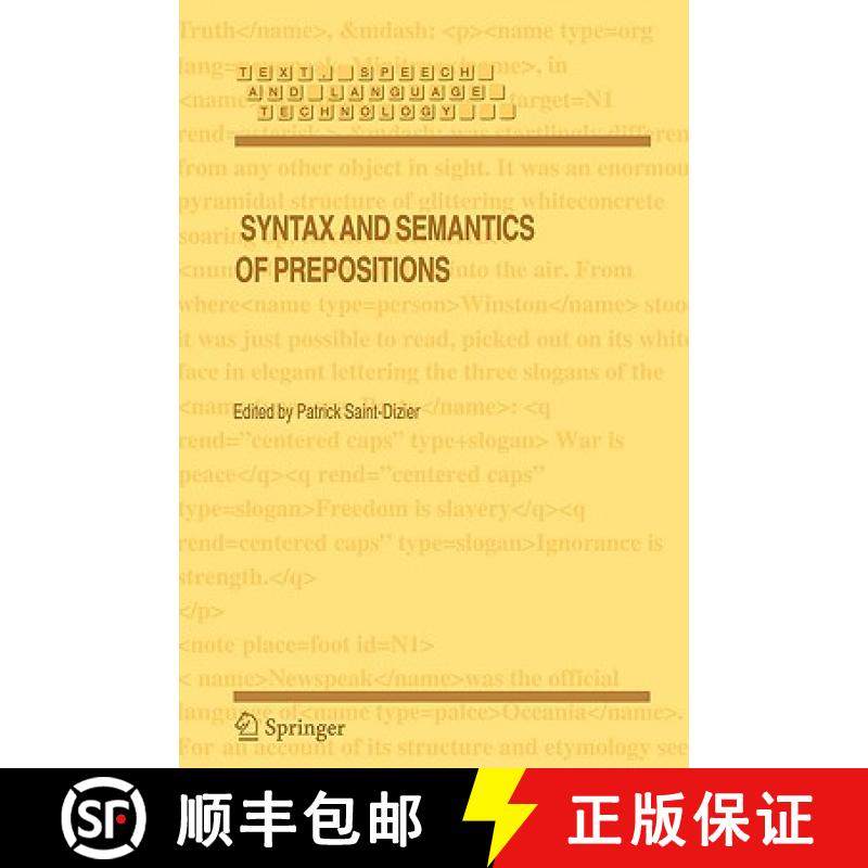【3-4周达】Syntax and Semantics of Prepositions [9781402038495]