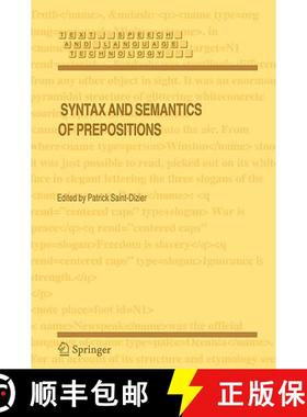 【3-4周达】Syntax and Semantics of Prepositions [9781402038495]