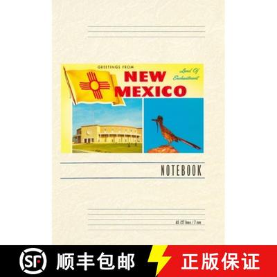 【3-4周达】Vintage Lined Notebook Greetings from New Mexico, Roadrunner and Roundhouse [9798385436460]