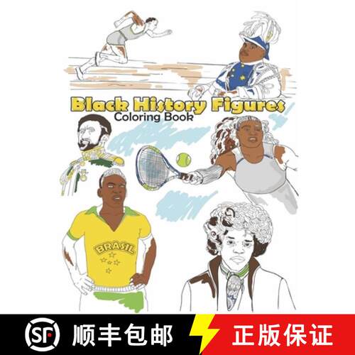 【3-4周达】Black History Figures Coloring Book: Famous Black People Adult Colouring Fun, Stress Relie... [9781912675319]