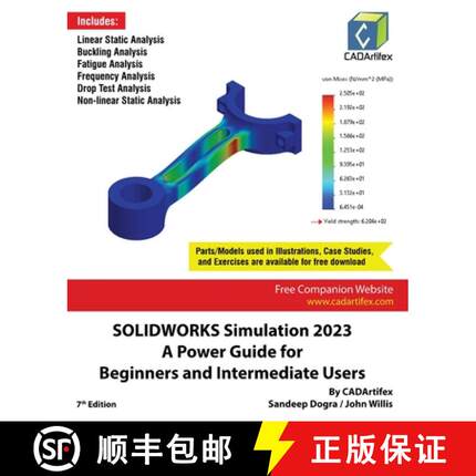 【3-4周达】SOLIDWORKS Simulation 2023: A Power Guide for Beginners and Intermediate Users: Colored [9789394074132]