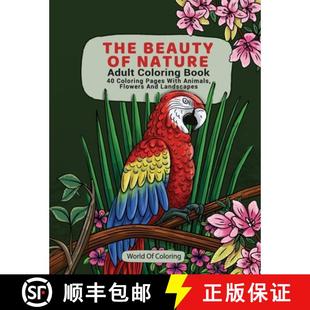 Coloring Lan... The and Book Pages Nature 4周达 Adult 9788396054401 Beauty Animals with Flowers
