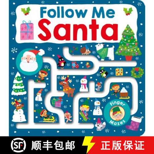 【3-4周达】精装 Follow Me Maze Books: Santa [9780312527426]