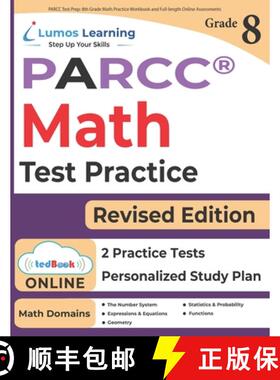 【3-4周达】PARCC Test Prep: 8th Grade Math Practice Workbook and Full-length Online Assessments: PARC... [9781946795335]