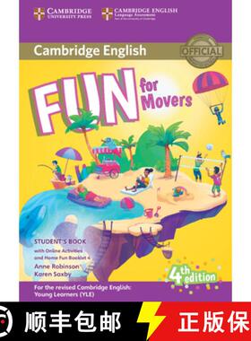 剑桥少儿 Fun for Movers Student's Book with Online Activities with Audio and Home Fun Booklet  中级学... [9781316617533]