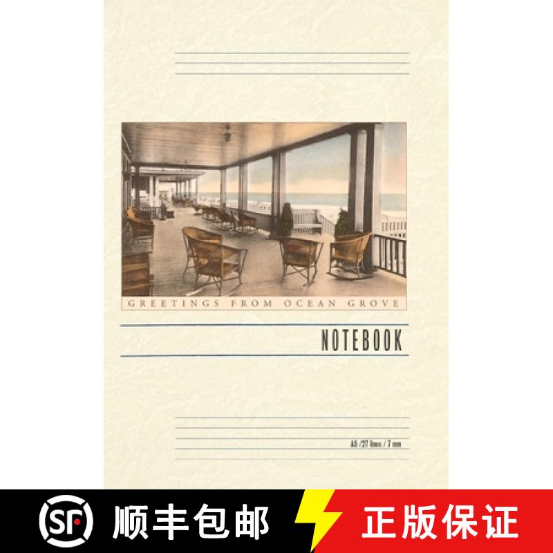 【3-4周达】Vintage Lined Notebook Greetings from Ocean Grove, New Jersey, Veranda [9798385433599]