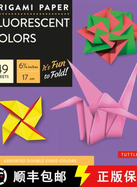 【3-4周达】Origami Paper - Fluorescent Colors - 6 3/4 - 48 Sheets: Tuttle Origami Paper: Origami Shee... [9780804855891]