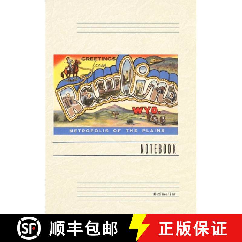 预订 Vintage Lined Notebook Greetings from Rawlins, Wyoming [9798385456925]