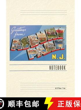 【3-4周达】Vintage Lined Notebook Greetings from Asbury Park, New Jersey [9798385433964]