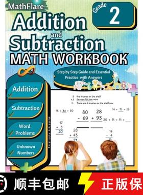 预订 Addition and Subtraction Math Workbook 2nd Grade: Word Problems Grade 2, Addition and Subtractio... [9798869372093]