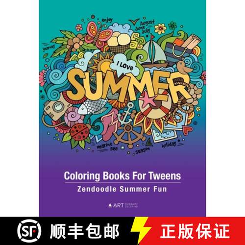 【3-4周达】Coloring Books For Tweens: Zendoodle Summer Fun: Ocean Colouring Pages For Boys & Girls of... [9781641262910]