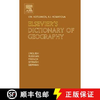 【3-4周达】精装 Elsevier's Dictionary of Geography: in English, Russian, French, Spanish and German [9780444510426]