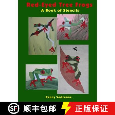 【3-4周达】Red-Eyed Tree Frogs - A Book of Stencils [9781430322672]