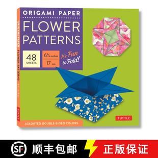 【3-4周达】Origami Paper 6 3/4 (17 cm) Flower Patterns 48 Sheets: Tuttle Origami Paper: Double-Side O... [9780804853941]