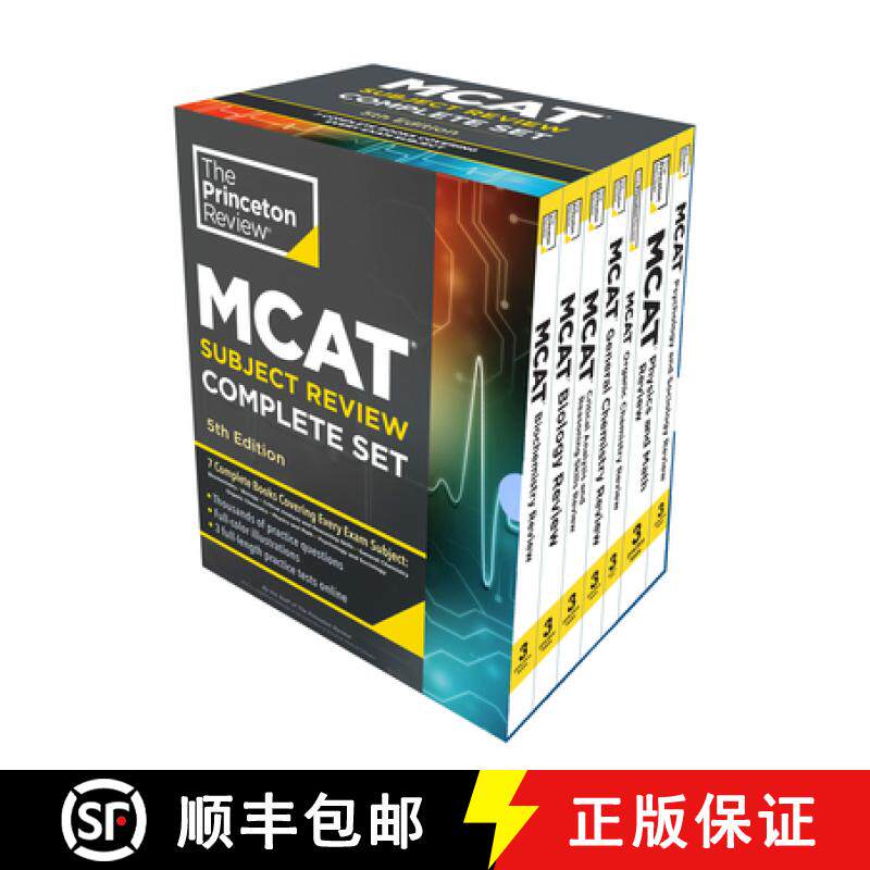 【3-4周达】Princeton Review MCAT Subject Review Complete Box Set, 5th Edition: 7 Complete Books + 3 O... [9780593518915]