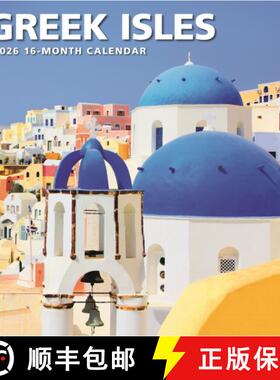 【3-4周达】Greek Isles Square Wall Sunday Start Cal [9781529850796]