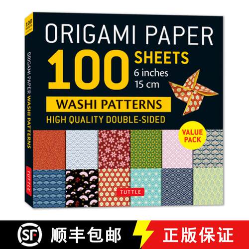 【3-4周达】Origami Paper 100 sheets Washi Patterns 6 (15 cm): Double-Sided Origami Sheets Printed wit... [9780804857543]