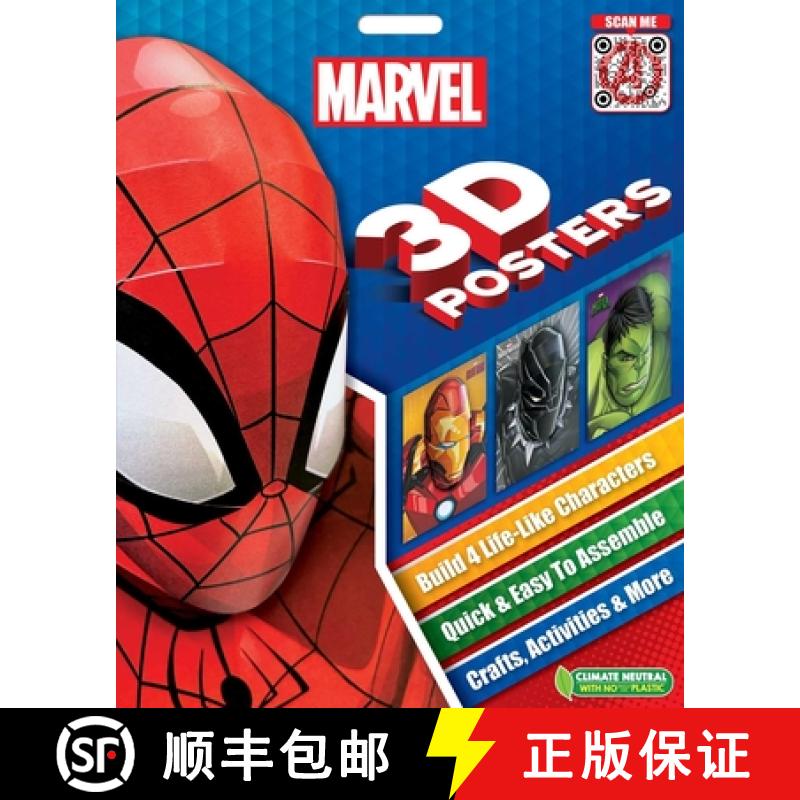【3-4周达】Marvel: 3D Posters: Quick & Easy to Assemble Life-Like Characters, Plus Crafts, Activities... [9781837717330]