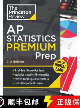【3-4周达】Princeton Review AP Statistics Premium Prep, 21st Edition: 5 Practice Tests + Digital Prac... [9780593518281]