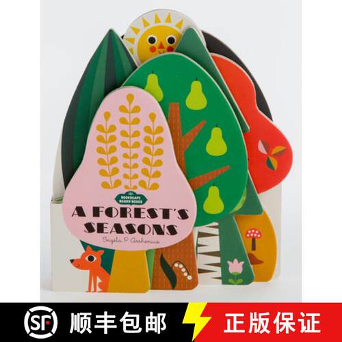 【3-4周达】精装 Bookscape Board Books: A Forest's Seasons: (Colorful Children's Shaped Board Book, Fo... [9781452174945]