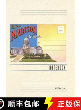 预订 Vintage Lined Notebook Postcard Folder, Greetings from Madison, Wisconsin [9798385445110]