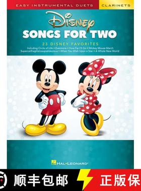 【3-4周达】Disney Songs for Two Clarinets: Easy Instrumental Duets [9781540037091]
