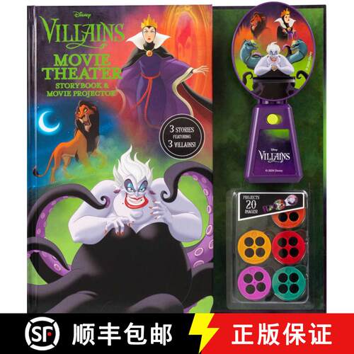 【3-4周达】精装 Disney Villains: Movie Theater Storybook & Movie Projector [9780794452148]