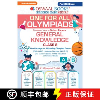 【3-4周达】Oswaal One For All Olympiad Previous Years' Solved Papers, Class-8 General Knowledge Book ... [9789356345317]