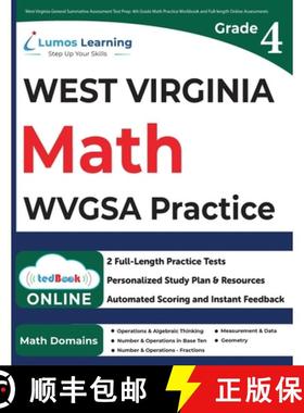预订 West Virginia General Summative Assessment Test Prep: 4th Grade Math Practice Workbook and Full-... [9781966084495]