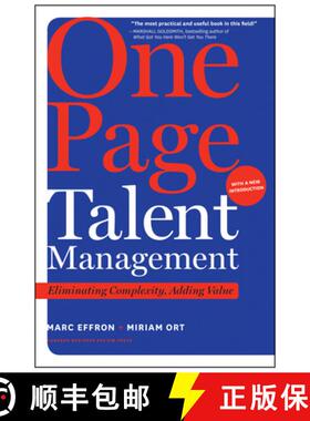 【3-4周达】精装 One Page Talent Management, with a New Introduction : Eliminating Complexity, Adding ... [9781633696402]