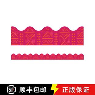 【3-4周达】One World Pink Batik Scalloped Bulletin Board Borders [9781483857411]