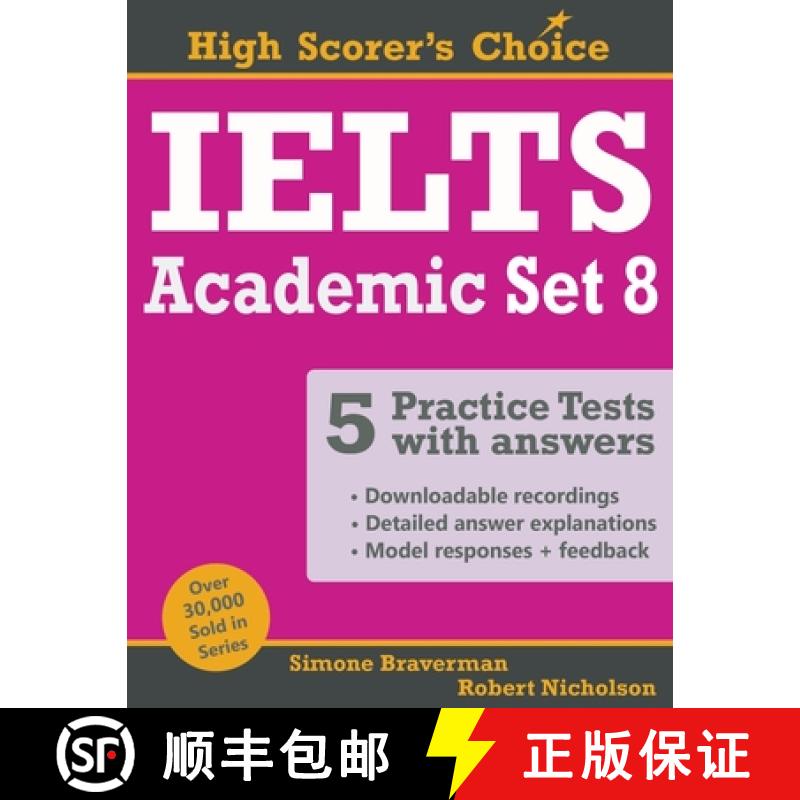 【3-4周达】IELTS 5 Practice Tests, Academic Set 8: Tests No. 36-40 [9780648868255]图片