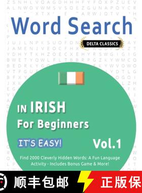 【3-4周达】Word Search in Irish for Beginners - It's Easy! Vol.1 - Delta Classics - Find 2000 Cleverl... [9798349005800]