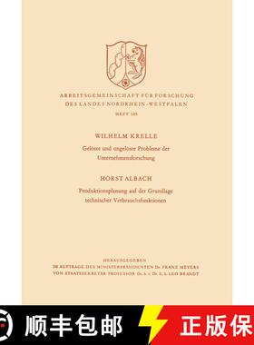 【3-4周达】Geloeste Und Ungeloeste Probleme Der Unternehmensforschung / Produktionsplanung Auf Der Gr... [9783663005674]
