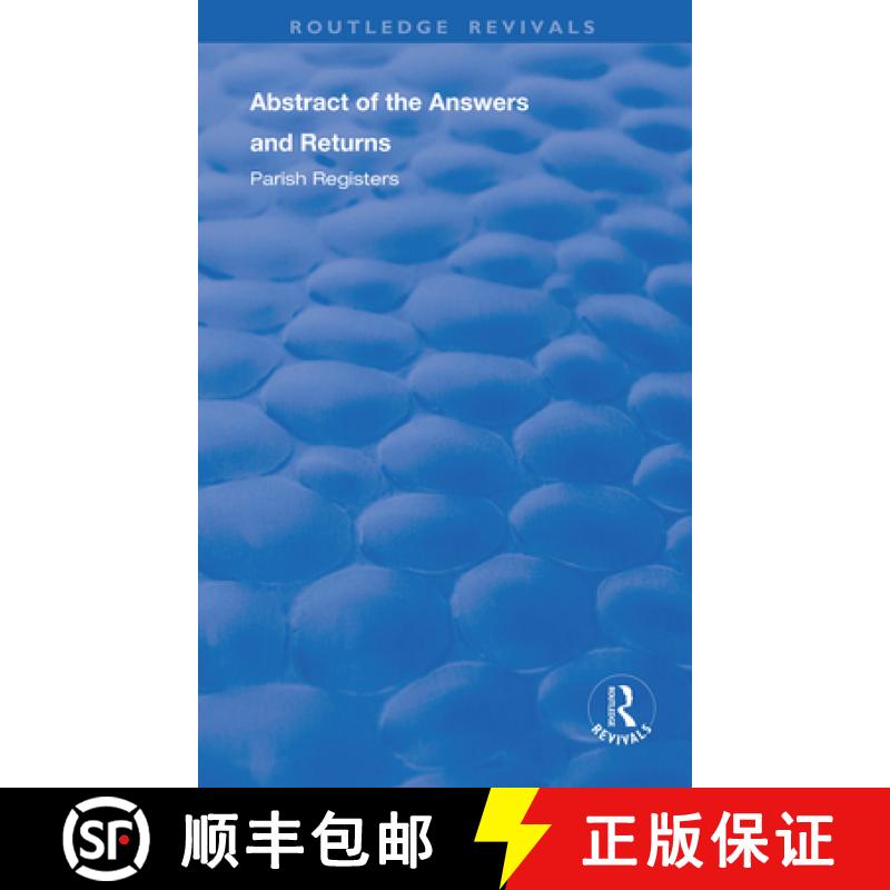 【3-4周达】Census Reports: 1801 : Abstract of the Answers and Returns, Parish Registers [9780367112028]
