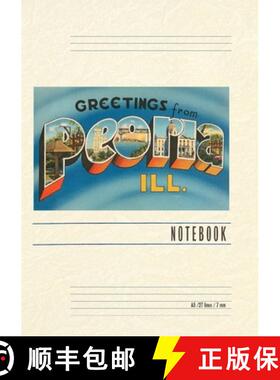 【3-4周达】Vintage Lined Notebook Greetings from Peoria, Illinois [9798385415854]