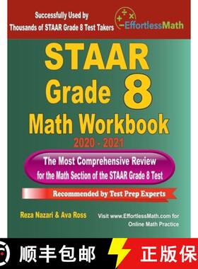 预订 STAAR Grade 8 Math Workbook 2020 - 2021: The Most Comprehensive Review for the Math Section of t... [9781646123292]