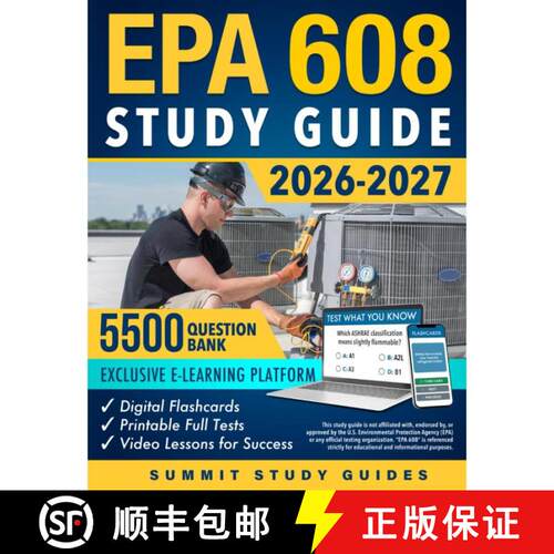 【3-4周达】EPA 608 Study Guide: Get Ready to Legally Work on HVAC/R Systems with the 28-Day Field-Pro... [9781805560883]
