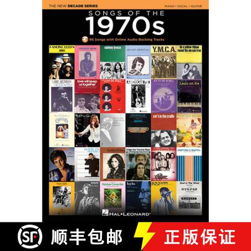 【3-4周达】Songs of the 1970s - New Decade Series Piano/Vocal/Guitar Songbook with Online Backing Pla... [9781495000348]