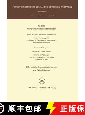 【3-4周达】Differentielle Prognostizierbarkeit Von Schulleistung [9783531031255]