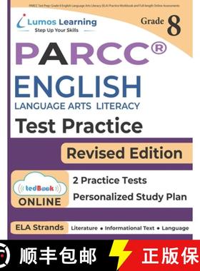 预订 PARCC Test Prep: Grade 8 English Language Arts Literacy (ELA) Practice Workbook and Full-length ... [9781946795274]