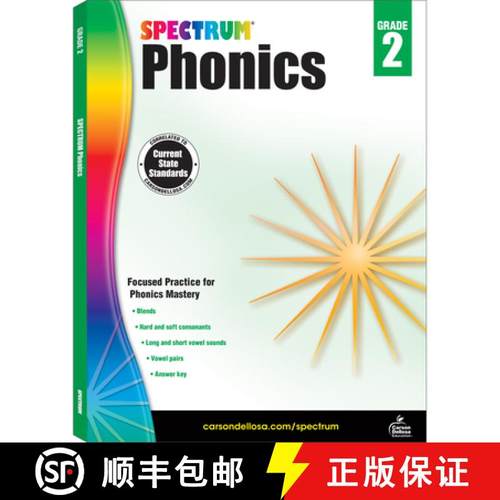 预订 Spectrum Phonics, Grade 2: Volume 92 [9781483811833]